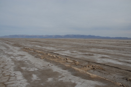 Dry lakebed - the express route out of the mountains